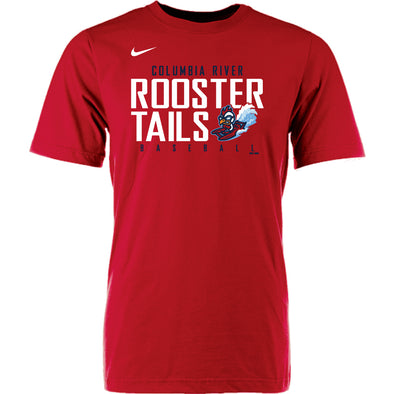 Red Nike Columbia River Rooster Tails Graphic Tee